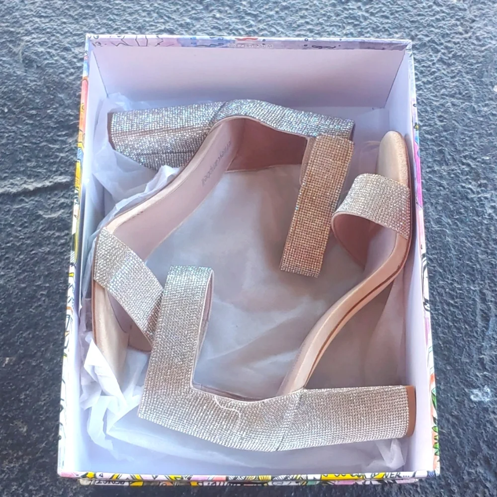 Jeffrey Campbell Lindsay Sandal Women rhinestone bling heels 9 - Picture 1 of 10